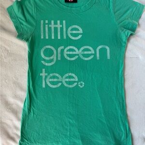 Junk Food Clothing Green Short Sleeve Tee with Modern Text